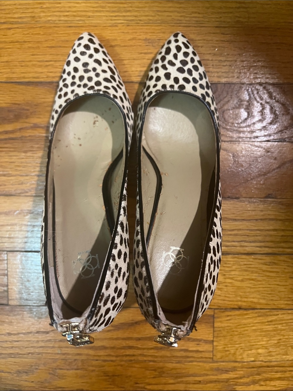 Women's Cow fur Spotted Pointed-Toe Heels 👠